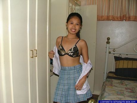 College student stripping and spreading to show her shaved holes