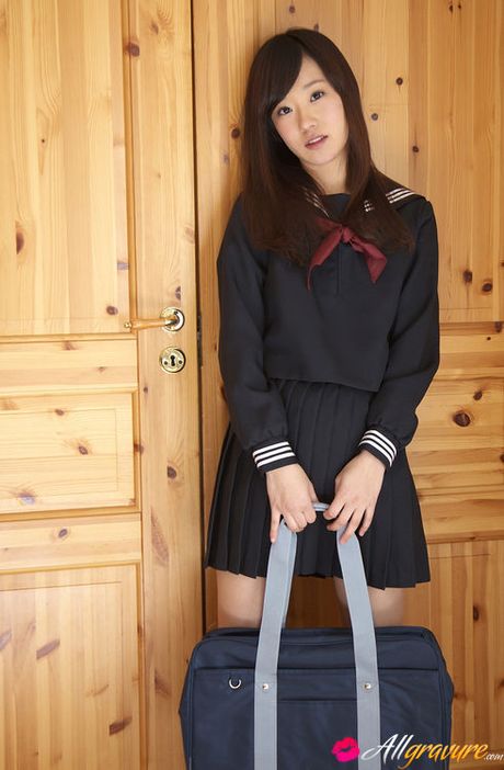 Teen Kana Yuuki is schoolgirl with nice face and slender figure