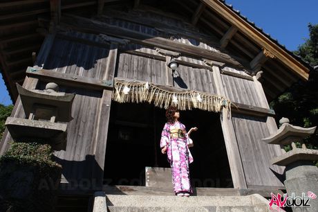 Hot Asian teen Chiaki strips and shows her tiny tits and pink pussy