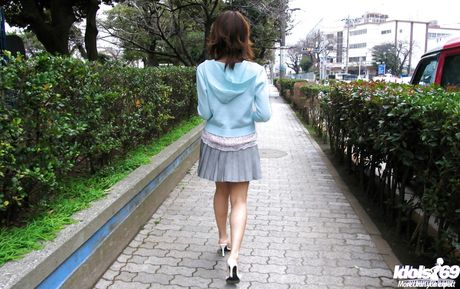 Stunning japanese youthful Haruka Morimura shows tiny tits and hot ass